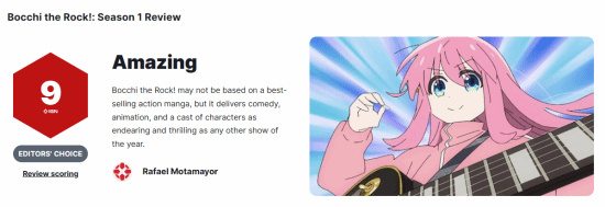 《孤獨搖滾》IGN9分：年度最佳的角色陣容！