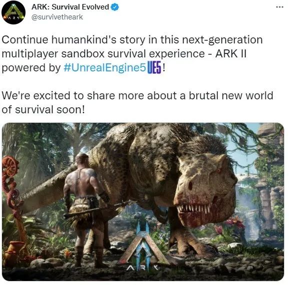 《方舟2》採用虛幻5引擎打造 更多消息將於近期公布