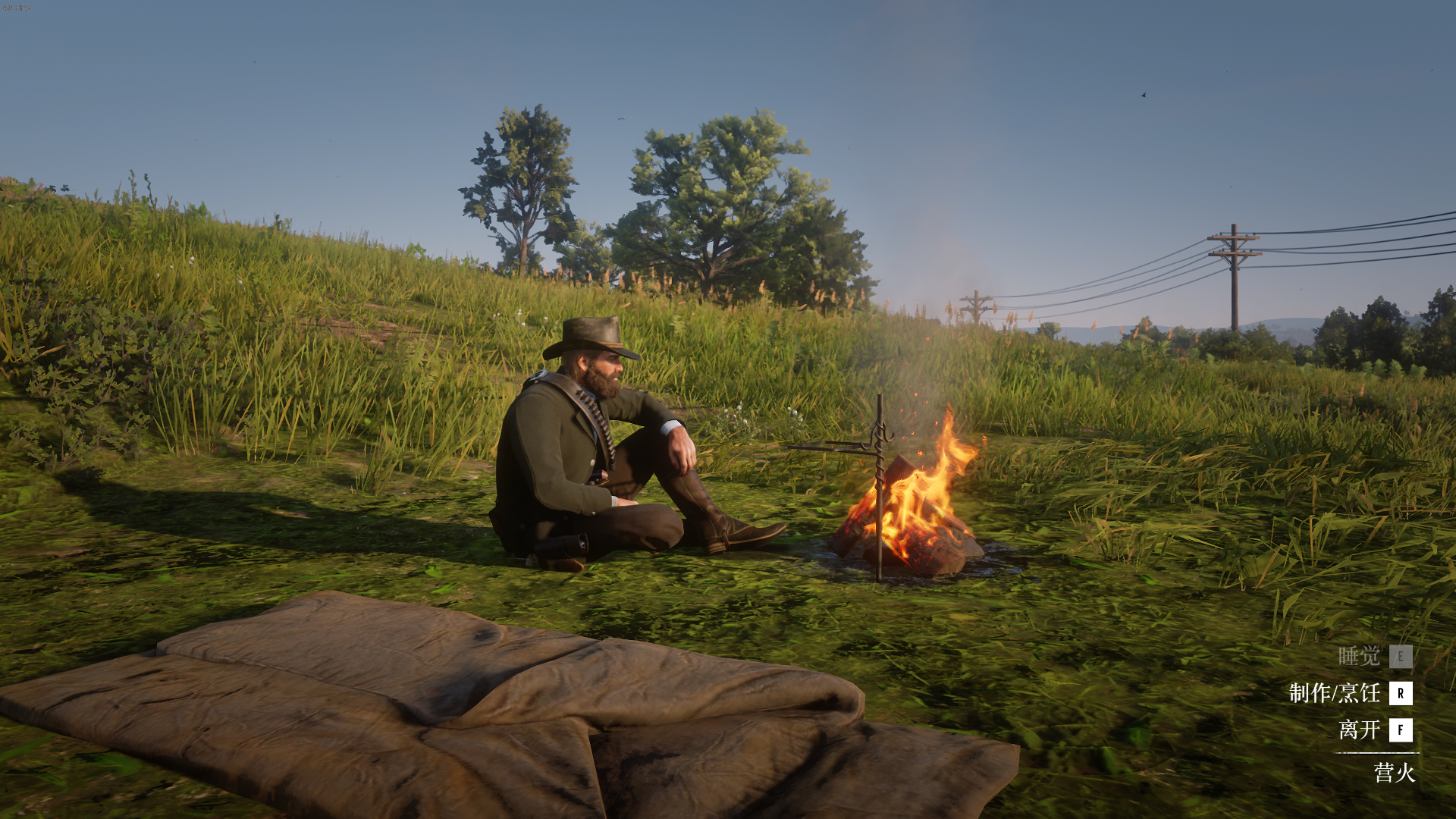 荒野大鏢客2線上怎麼睡覺？