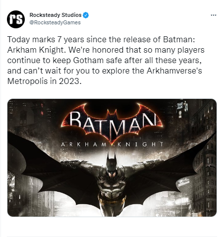 《蝙蝠俠：阿卡姆騎士》發售七周年 官方發文慶賀