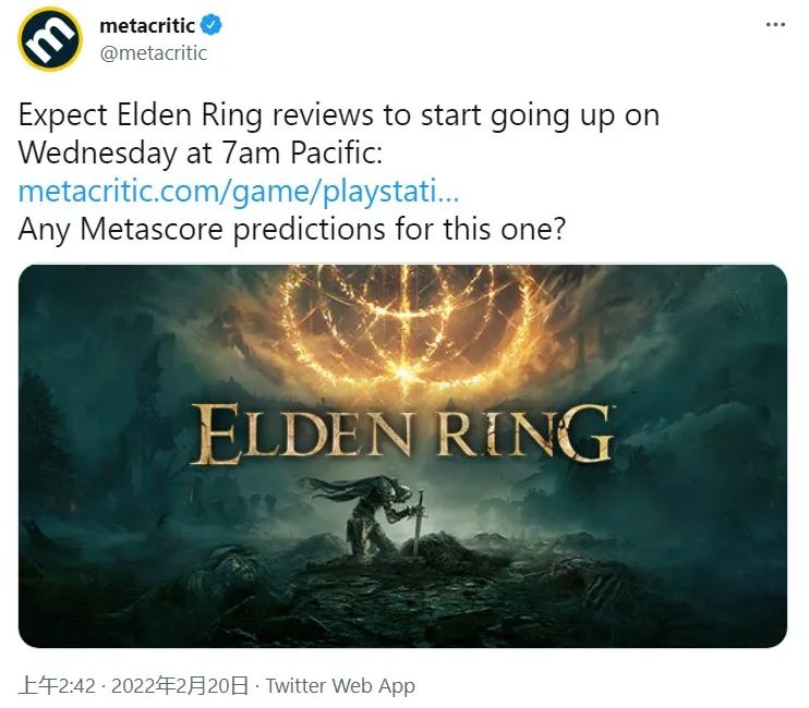 《艾爾登法環》媒體評測2月23日晚11點解禁
