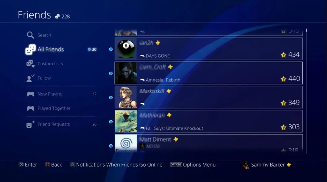 PS4好友列表現在會顯示對方用的是哪款主機