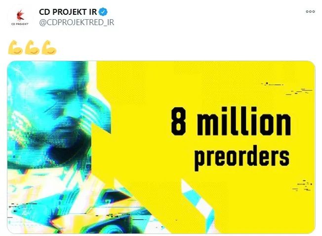 CDPR：《賽博朋克2077》預購銷量達800萬