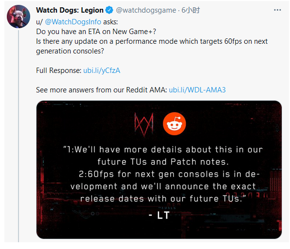《看門狗：軍團》為次時代主機版本加入60fps選項