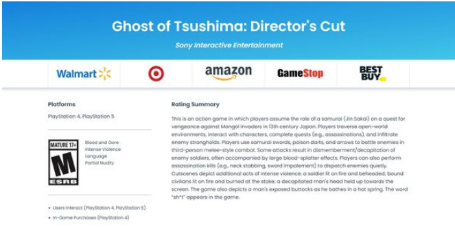 ESRB曝光《對馬島之魂：導演剪輯版》 登陸PS4/5