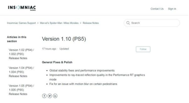 《漫威蜘蛛俠：邁爾斯》PS5更新 性能模式反射品質提升