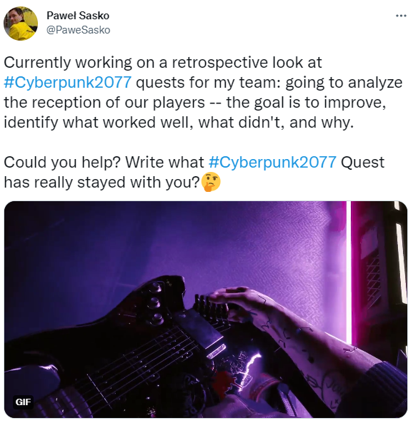 《賽博朋克2077》開發者徵求玩家反饋，繼續改進游戲