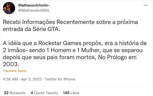 傳GTA6或採用兄妹/姐弟設定 開局雙親去世過於生草