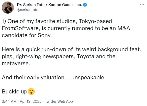 網曝索尼或將收購From Software 又將是個大新聞