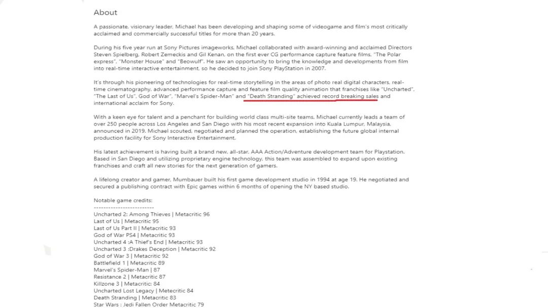 前索尼高層領英顯示：《死亡擱淺》銷量破紀錄