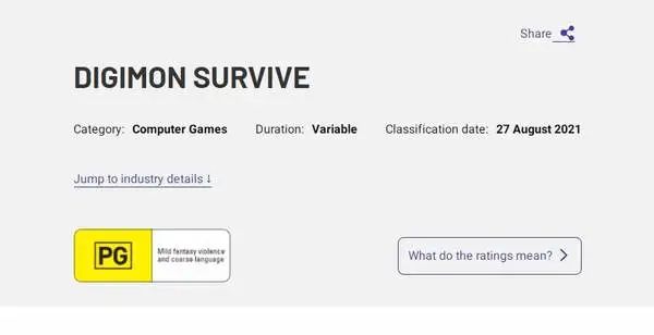 《數碼寶貝：生存》澳洲評級信息公布 仍在年內發售