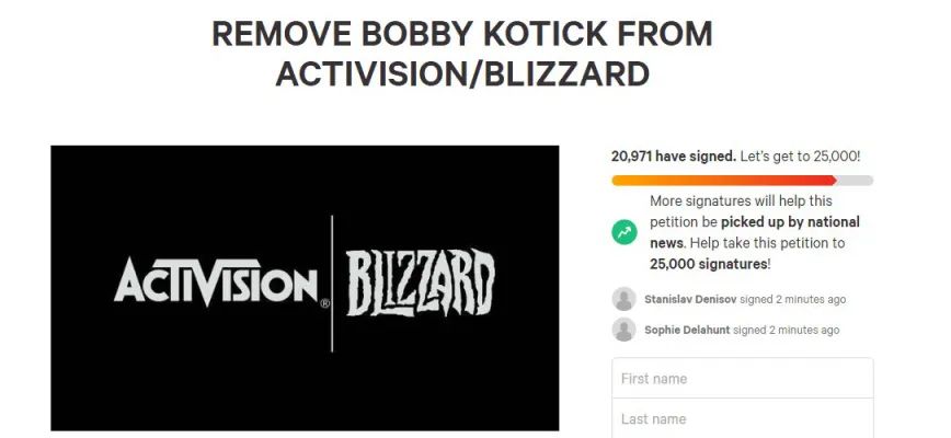 暴雪請願罷免CEO已獲2萬人支持