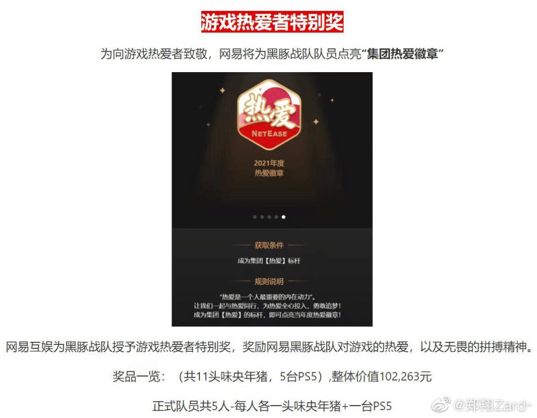 網易為互聯網邀請賽冠軍黑豚戰隊授獎：一人一頭豬+PS5