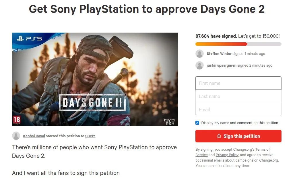 《往日不再2》請願人數已近9萬人 目標請願數為15萬