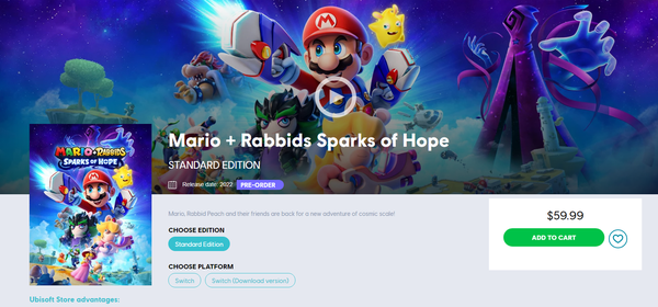 《馬力歐瘋兔 星耀之願》將於10月20日發售