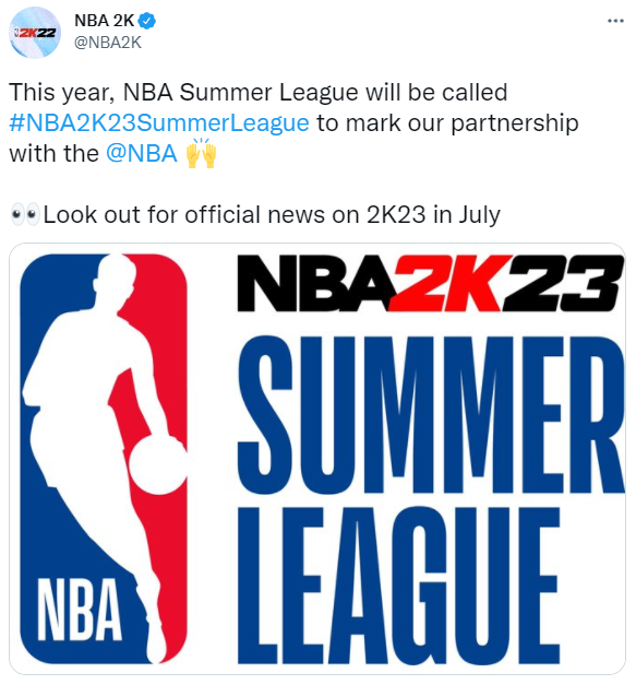 2K確認夏季聯賽將使用新名稱「NBA2K23夏季聯賽」