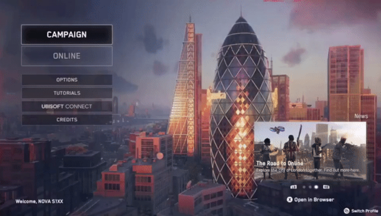 《看門狗：軍團》游戲主菜單、商城界面被曝光