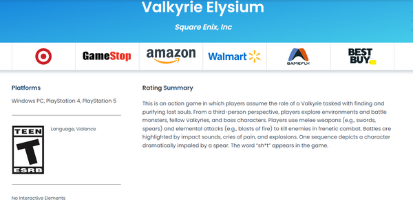 《北歐女神：Elysium》通過ESRB評級 新情報公開