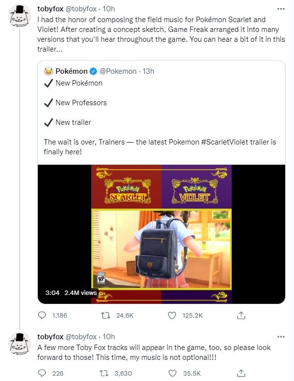 《傳說之下》開發者為《寶可夢：朱/紫》創作音樂