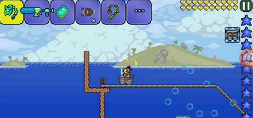 泰拉瑞亞怎麼下礦車？