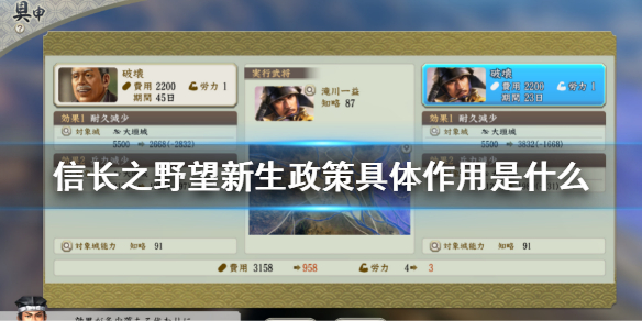 《信長之野望新生》政策有什麼用？政策具體作用