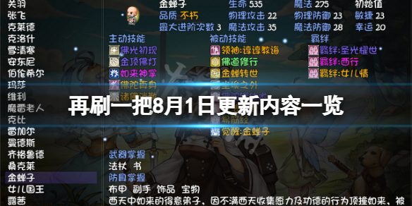 《再刷一把》8月1日更新了什麼？8月1日更新內容一覽