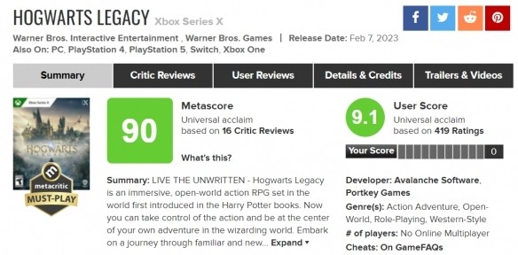 根本停不下來《霍格沃茲之遺》熱度持續暴漲口碑堅挺