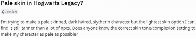 粉絲吐槽《霍格沃茨之遺》捏臉系統：角色膚色太黑
