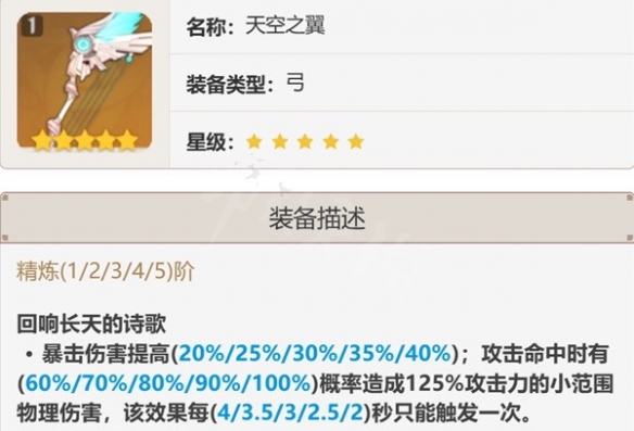 原神都有哪些弓箭武器-全弓箭武器屬性一覽