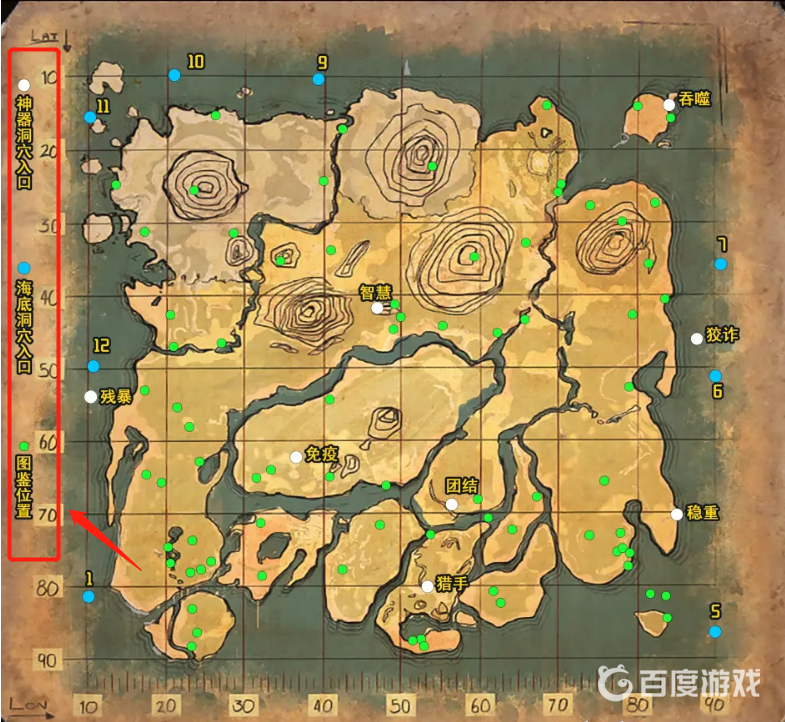 方舟孤島圖鑒位置如何分布？