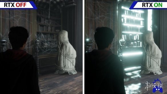 《霍格沃茨之遺》開關光追時的畫面對比：提升巨大