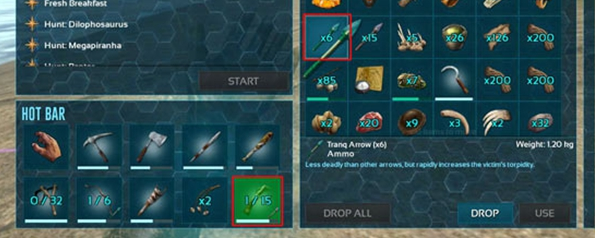 方舟麻醉弓箭怎麼裝備？