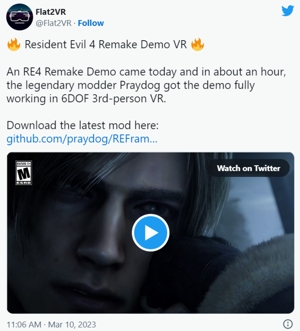《生化危機4重製版》試玩極難模式引關注，非官方VR模組釋出