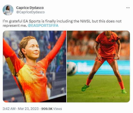 FIFA23女球員建模太差引本人不滿：這會嚇到我的孩子