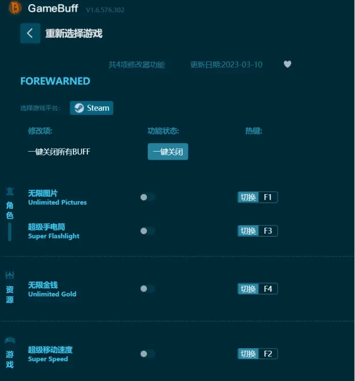 Forewarned修改器4項功能下載，支援無限圖片、超級手電筒、無限金錢、超級移動速度等