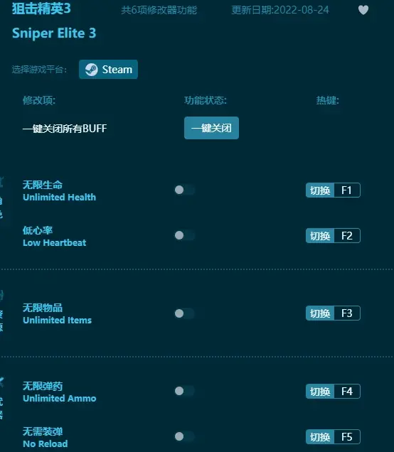 狙擊精英3修改器下載，內建修改器（多功能修改工具）