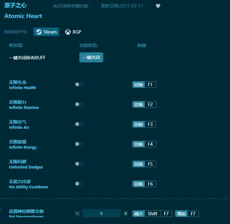 原子之心二十五項修改器及使用方法說明介紹一覽，修改器怎麼用