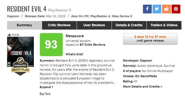 《生化危機4：重製版》壓倒性好評 或成為史上最佳重製遊戲