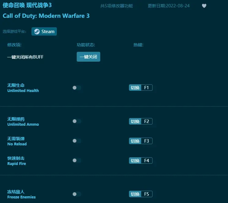 使命召喚 現代戰爭3中文版修改器下載及詳細使用教程