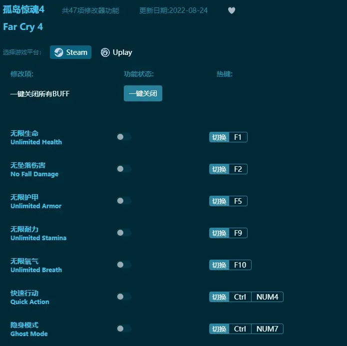 孤島驚魂4修改器下載，內建修改器（多功能修改工具）