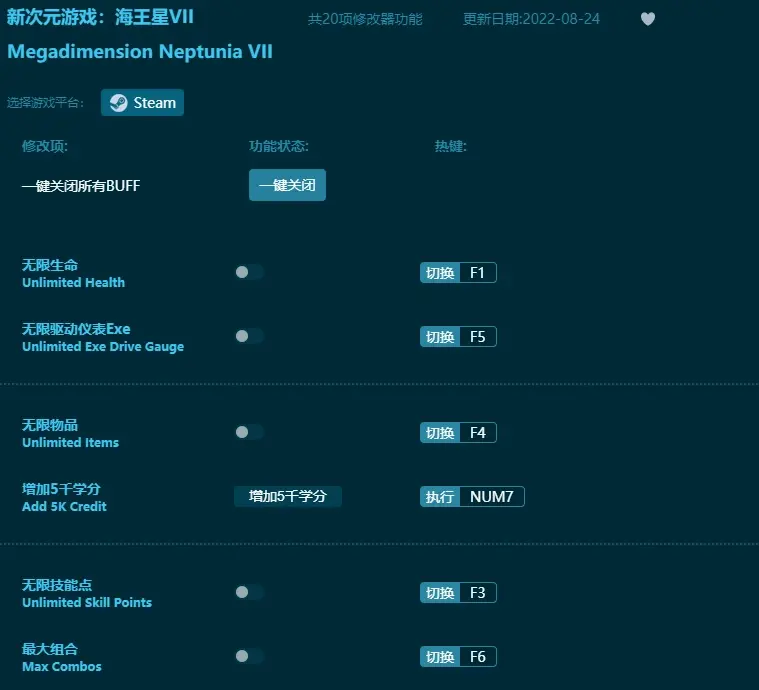 新次元遊戲：海王星VII修改器下載安裝-項修改器