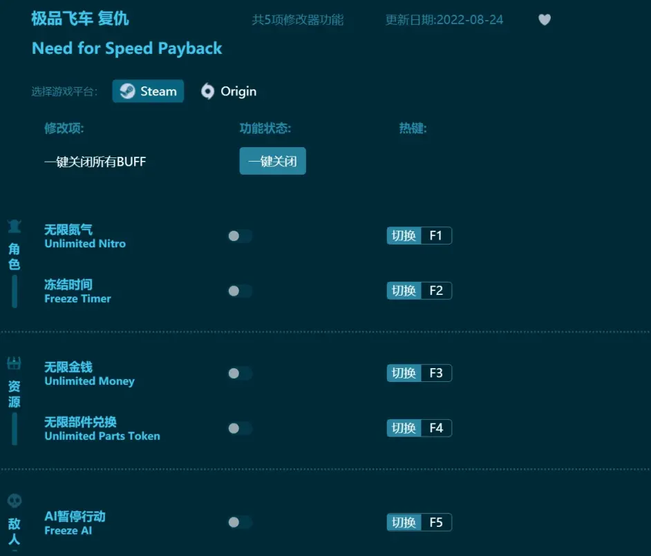 極品飛車20修改器(怎麼用)提供無限氮氣、凍結時間、無限金錢、無限部件兌換等