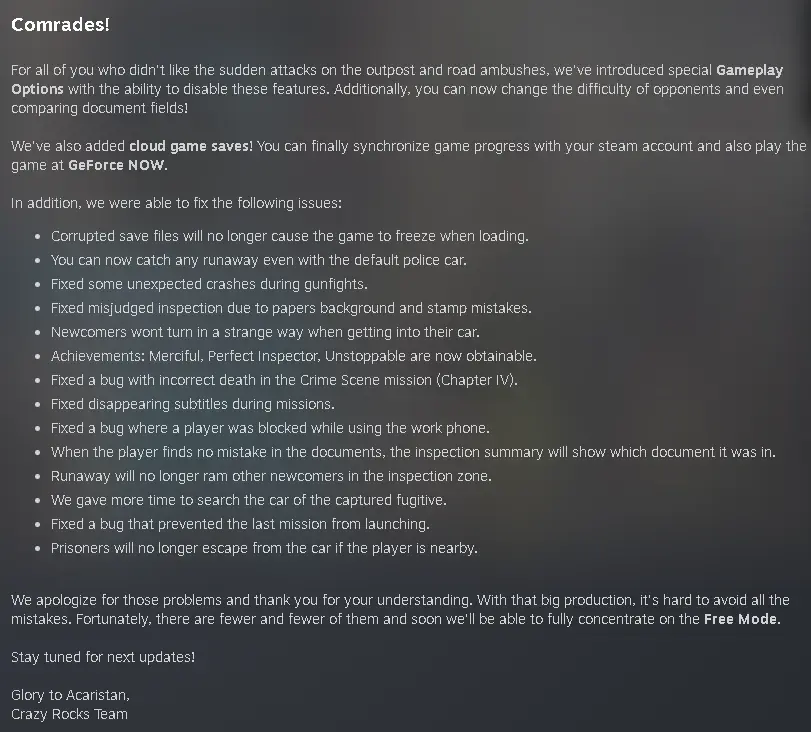 Contraband Police-----緝私警察 第一週補丁（機翻）